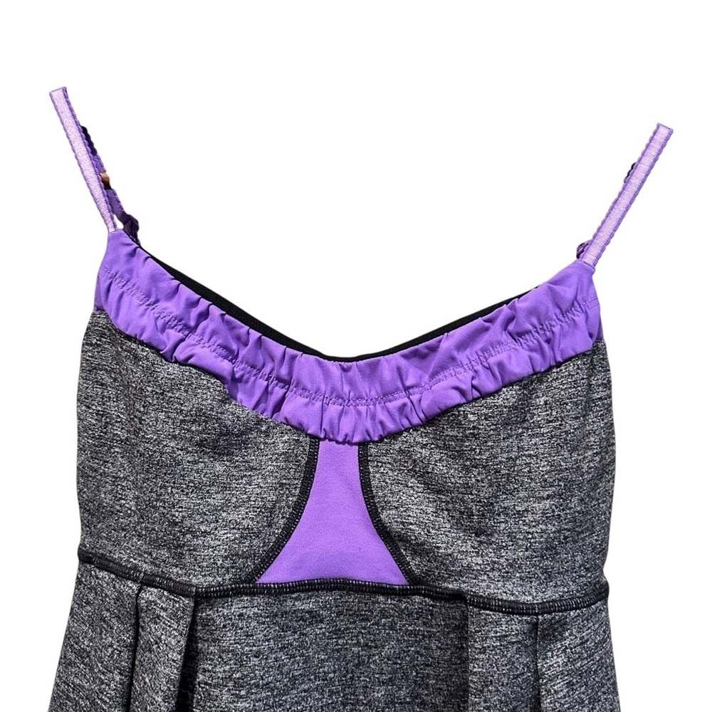Lululemon Yogi Dance Tank Adjustable Straps Gray Purple Women's Size 4 - Picture 2 of 7